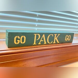 Green Bay Packers Green and Gold Solid Wood Sign Decor